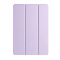 Trifold Acrylic Clear Hard Back Stand Tablet Case with Pencil Holder - Enhanced Protection for S10 Lite (10.9 inch) (Purple)
