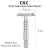 316L Stainless Steel Double Edge Safety Razor Men Shaving Luxurious Classic for Superb Mens Shaving Razors Barber 3