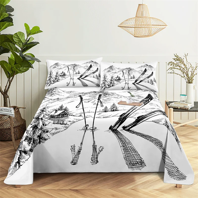

Maximal Exercise 0.9/1.2/1.5/1.8/2.0m Digital Printing Polyester Bed Flat Sheet With Pillowcase Print Bedding Set