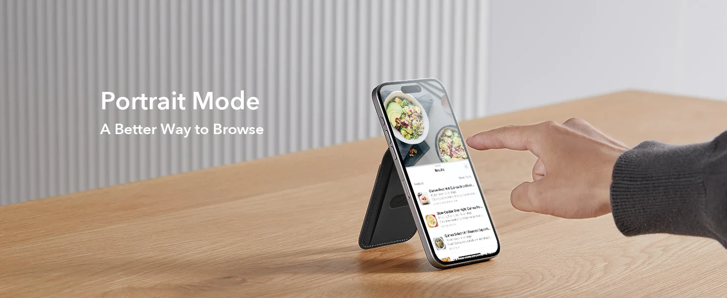 Soporte ajustable del Grip Wallet Stand ESR en paisaje