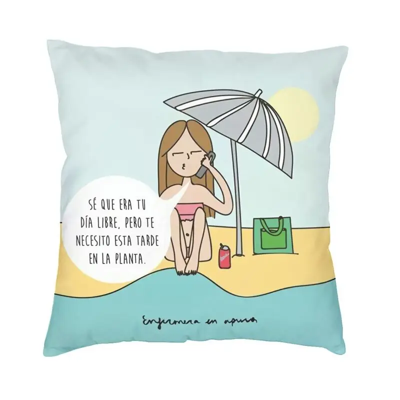 

Enfermera En Apuros Cushion Covers Sofa Home Decor Doctor Nurse Square Throw Pillow Case 40x40