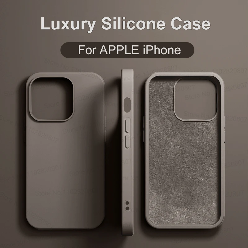 120881-c55226.jpg Luxury Shockproof Case For Apple iPhone 11 12 13 14 15 16 Pro Max Plus Liquid Silicone Cases Bumper Soft Cover Phone Accessories - Image 1
