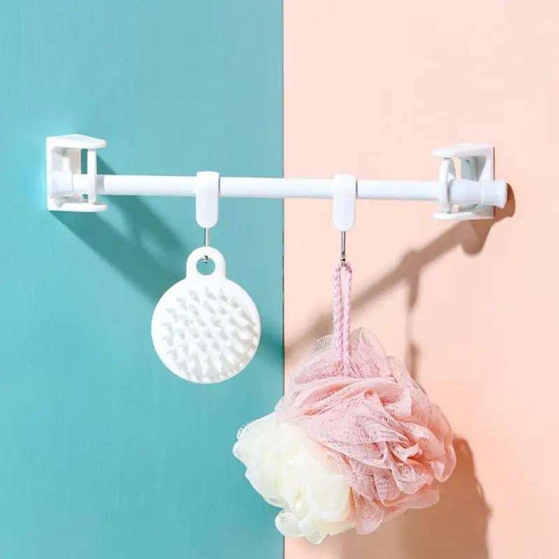 Crochet Auto-adhésif Pour Tringle À Rideau De Douche, Sans Poinçon,  Fixation Fixe - Crochets Et Rails - AliExpress