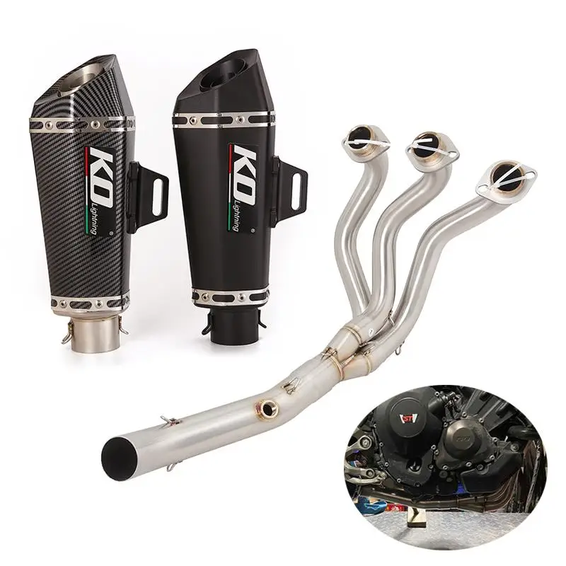 

51MM Exhaust System For Yamaha MT09 14-20 FZ09 15-20 Motorcycles Muffler Header Link Pipe Stainless Steel Slip On With DB Killer