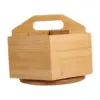 Desktop Organizer Rotatable Wood Multifunctional Art Supply Organizer Desk Storage Caddy for Classroom School Home Office Rulers 4