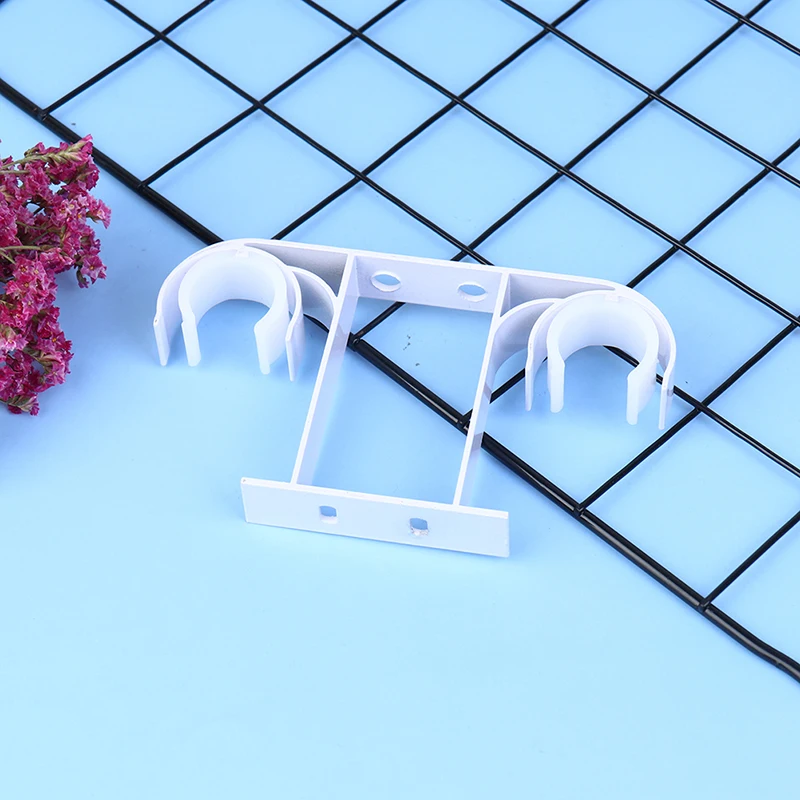 1PC Aluminum Alloy Double Curtain Rod Brackets Hook Hanger Ceiling Mounted Window Hardware Holders Home Decor Accessories