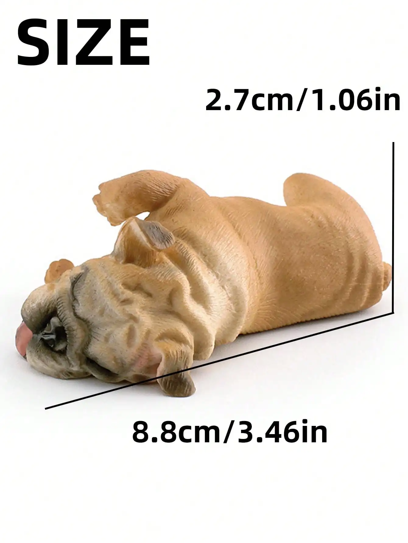 Sleepy French Bulldog Simulation Figurine - Desktop Ornament Collectible and Unique Birthday Gift