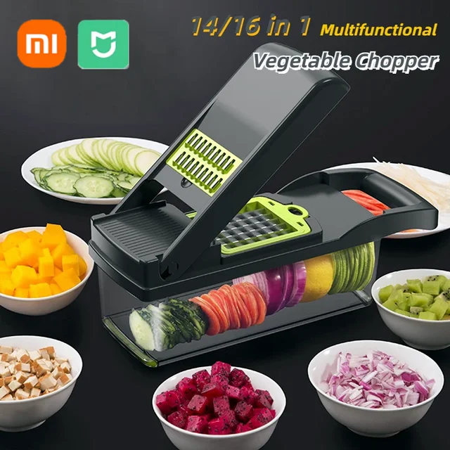 Xiaomi 14/16 in 1 Multifunctional Vegetable Chopper Cutting Artifact Vegetable Slicer Diced Food Handle Grate Chopper Kitchen 1