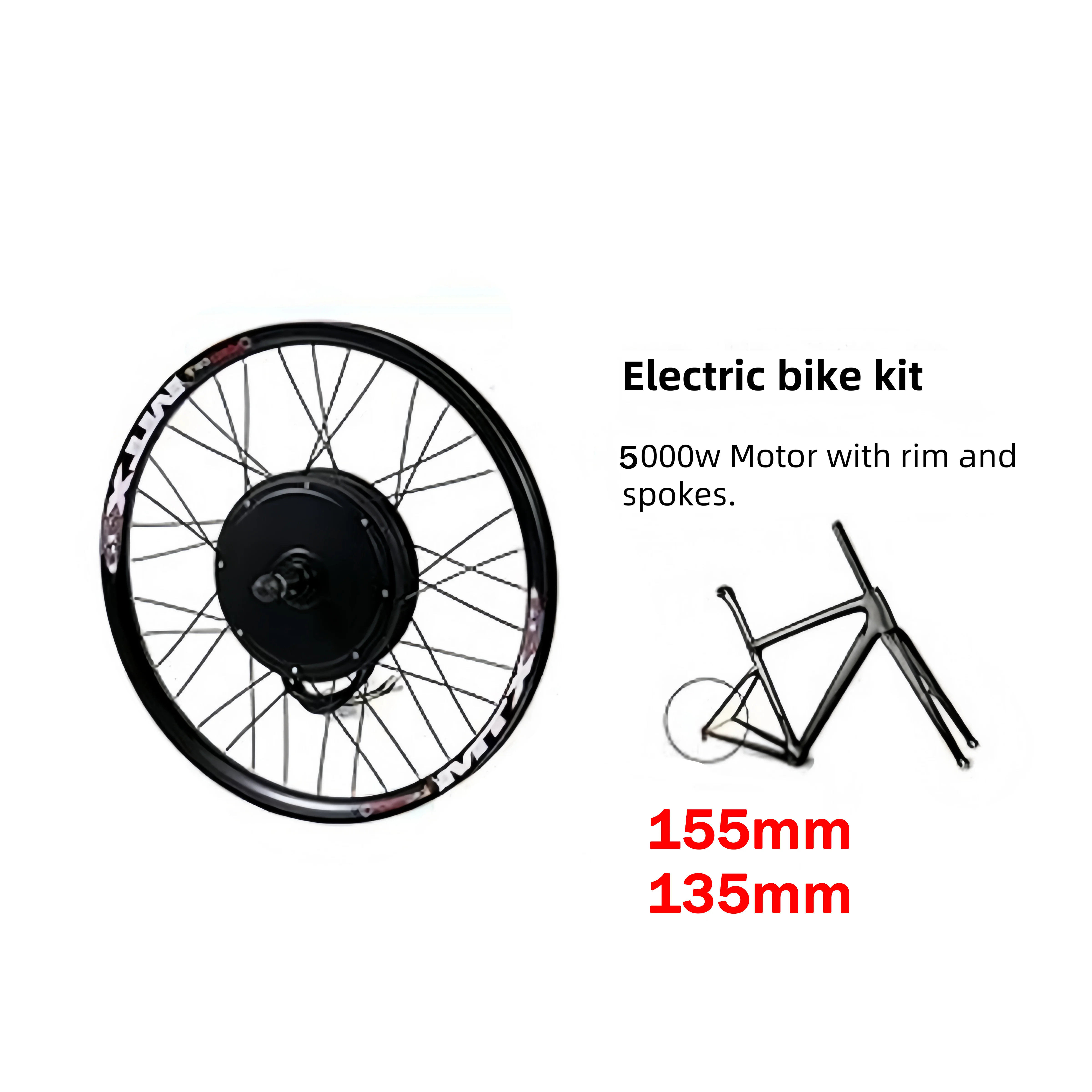 전기자전거 48V-72V 3000W 26인치 27.5인치 29인치 MTX39 림 리어 모터 휠 변환 키트 드롭아웃 135mm 155mm
