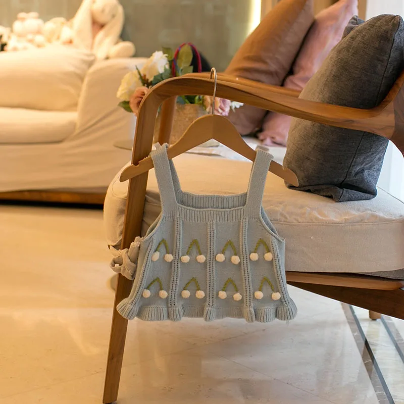 Girls Knitted Floral Vest