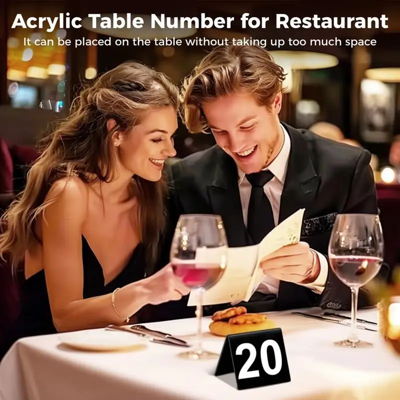 Wedding Table Numbers 1 To 50 V-Shaped Black For Banquets Parties Business Events