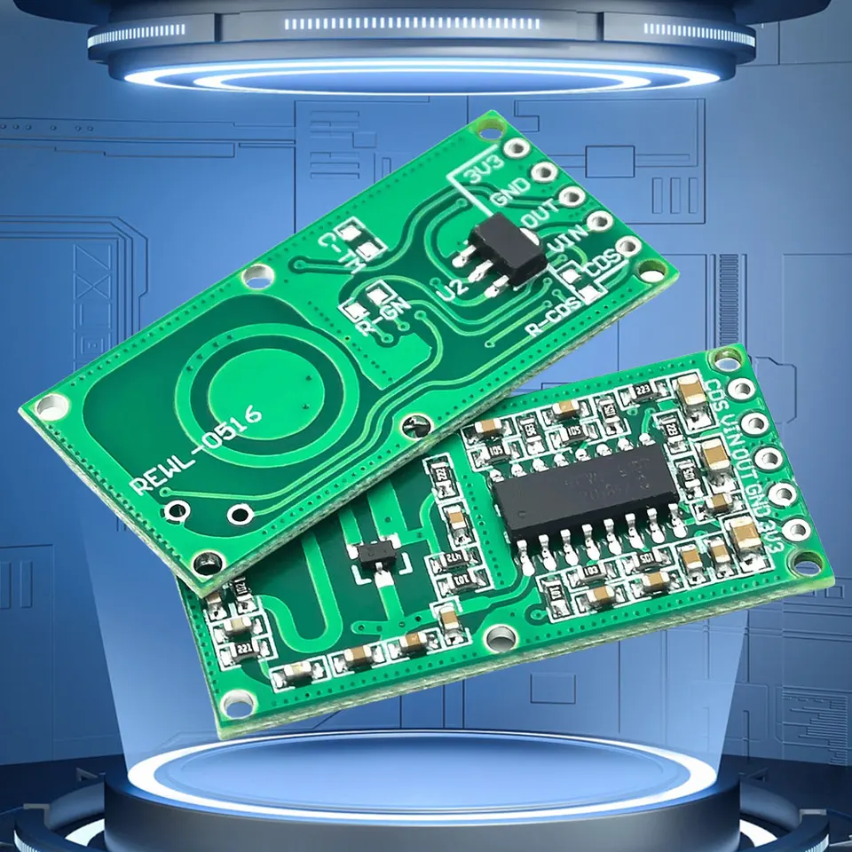 Sensore Radar RCWL-0516 Per Arduino - 5 Pezzi Con Cavi Jumper - Rilevamento Movimento A Microonde