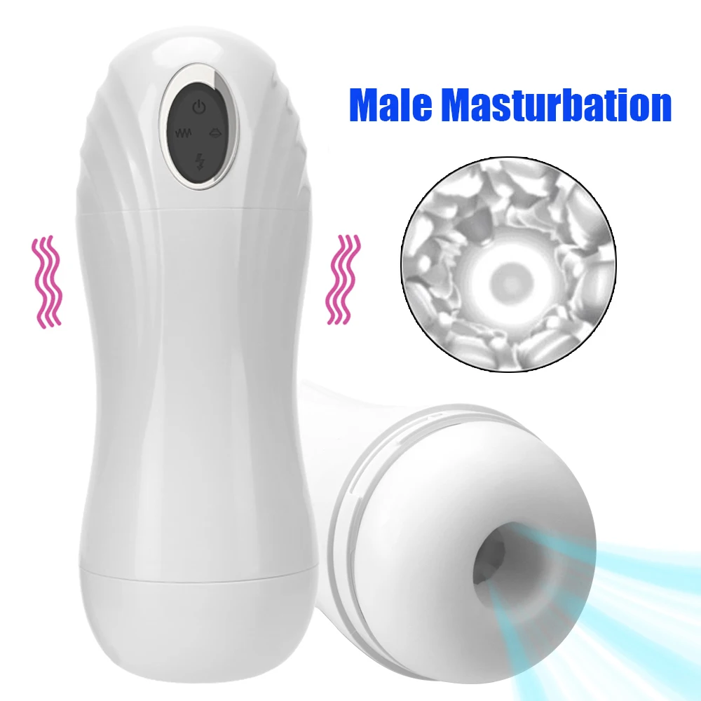 Männlicher Masturbator 21cm künstliche echte Muschi für Männer 18 Eichel saugen Pumpe Exerciser Vibrator Sex T_voghion.com