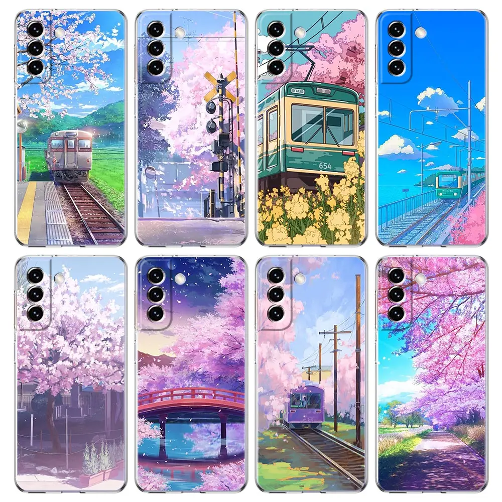 Cherry Blossom Mount Fuji Clear Phone Case