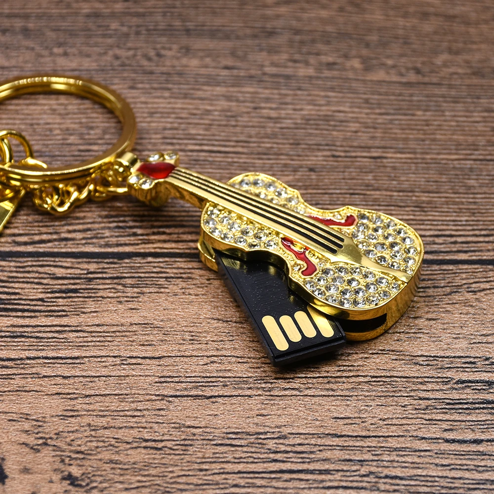 U 디스크 메탈 기타 USB 플래시 드라이브, 메모리 스틱, 고속 64GB 바이올린 선물, 펜 드라이브 크리스탈, 128GB, 4GB, 8GB 음악, 16GB, 32GB