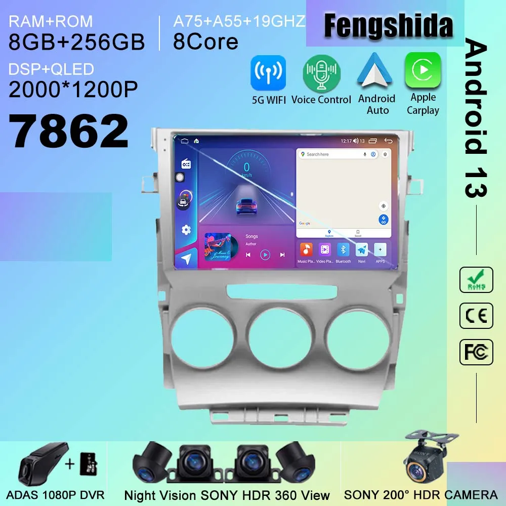 

7862 CPU Android 13 Car Radio DVD Multimedia Video Player For Toyota Verso R20 EZ 2009-2018 GPS Navigation Stereo Head Unit BT