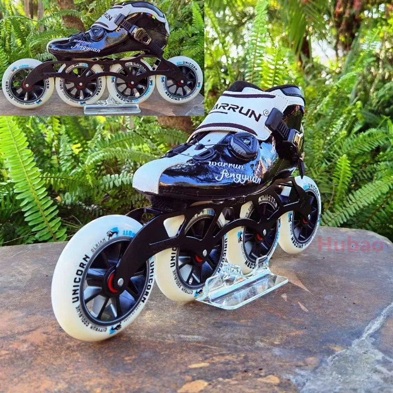 Carbon Fibre Speed Skates Adult Youth Professional Race Skates 3 Wheels