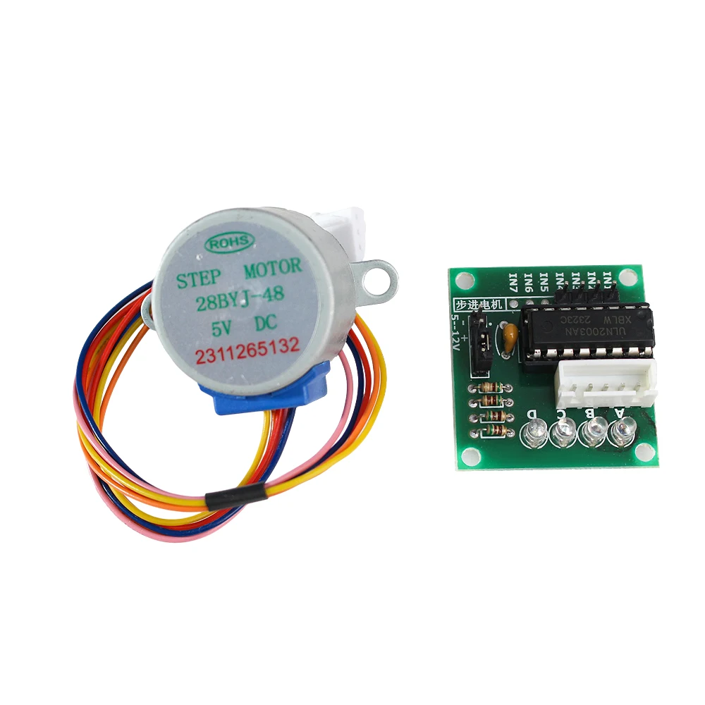 28BYJ-48 스테퍼 모터 키트 5V/12V 4상 5선 스테퍼 모터(ULN2003 드라이버 보드 테스트 모듈 포함) 아두이노 DIY 프로젝트용