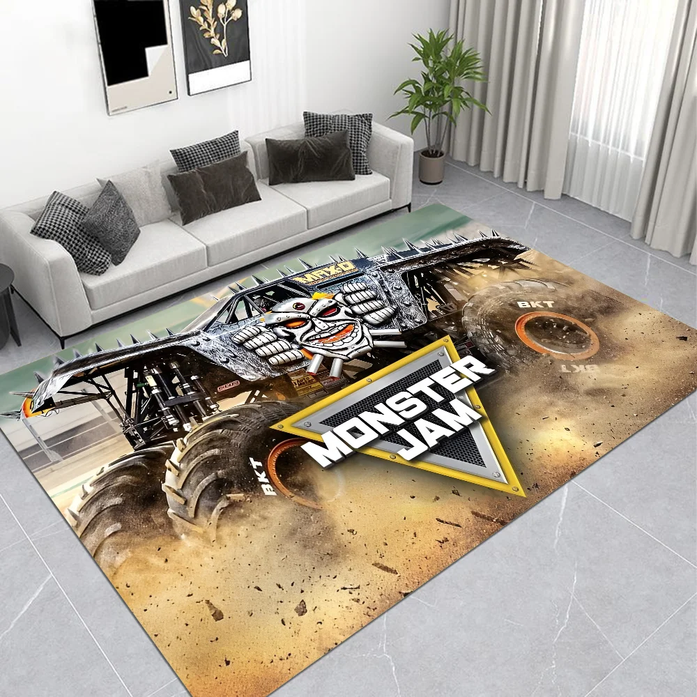 thumbnail image 1 of Alfombra antideslizante con diseño de dibujos animados de Monster Jam para pasillo, lavandería, decoración de balcón, sala de estar infantil, mesita de noche, 1 of 5