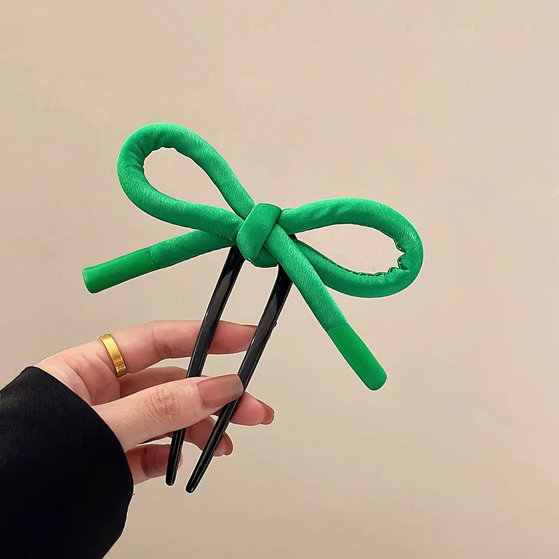 Chic Bow U-Shaped Hairpin - Trendy Fashion Accessory