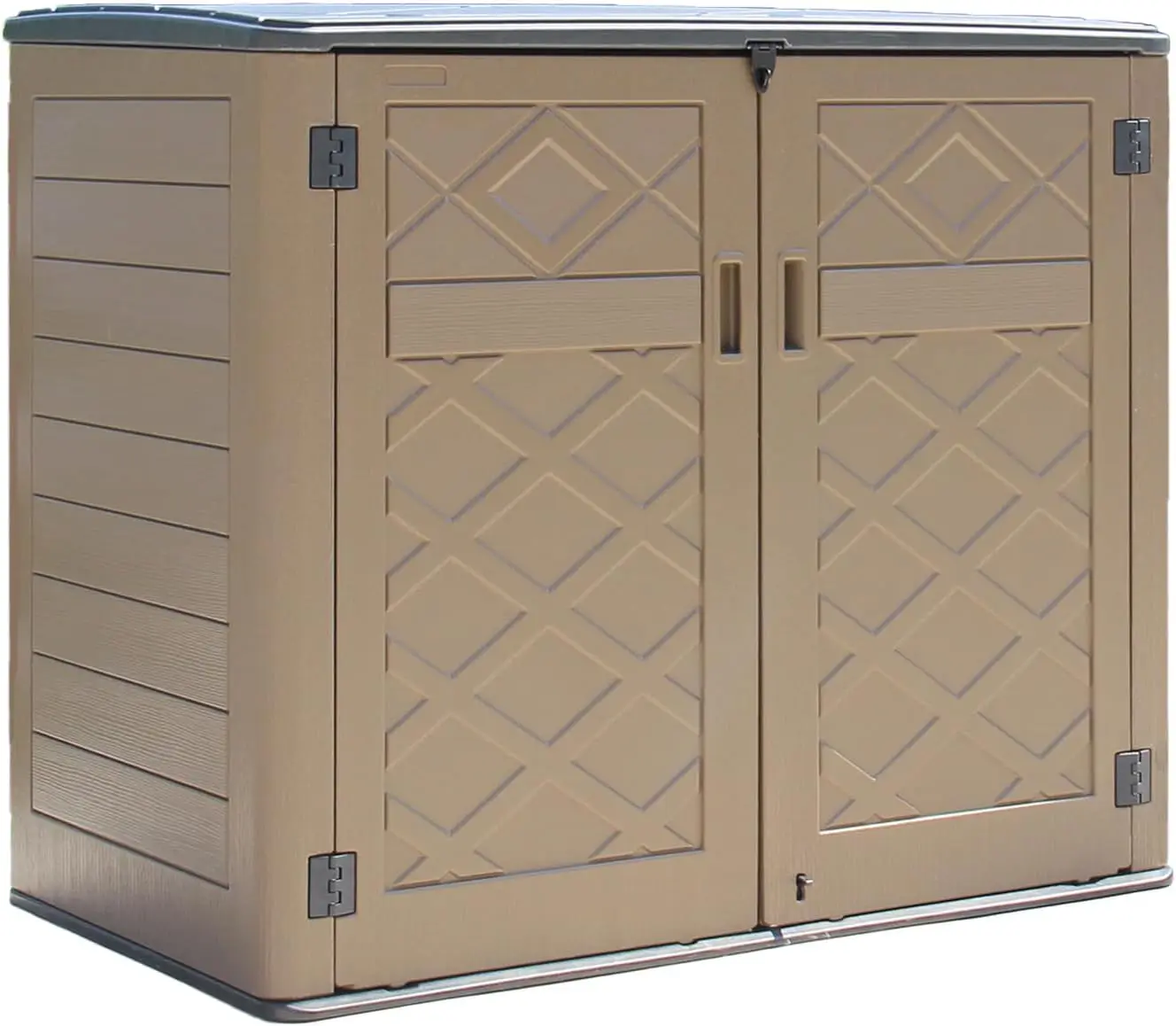 

Horizontal Storage Shed Weather Resistance, Multi-Purpose Outdoor Storage Box for Backyards and Patios, 48 Cubic Feet Capacity