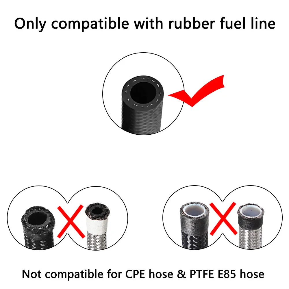 Hose Fitting Adapter Push-on Barb Hose Fitting End AN4 AN6 AN8 AN10 AN12 0 45 90 180 Degree For Rubber Fuel Line Oil Fuel Cooler Kit Hose Adapter