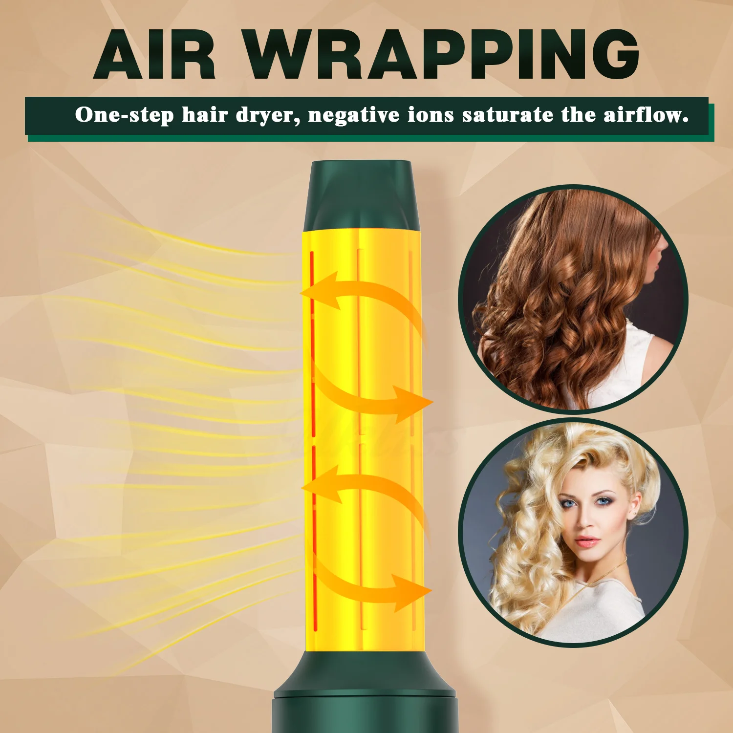 Wholesale 5 in 1 Hair Brushes High Speed 100,000rmp Hair Styler Straightener Electric Curling  Iron Air Blow Dryer 2