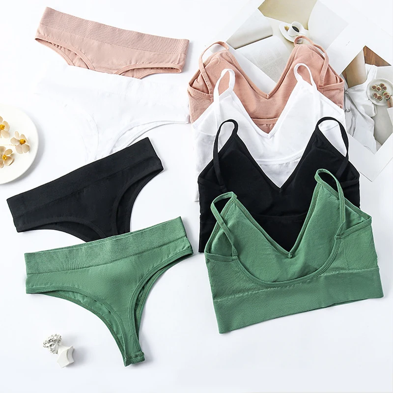 

Sports Beautiful Back All-match Gather Lingerie Set Sexy Women Underwear Set Solid Wire Free
