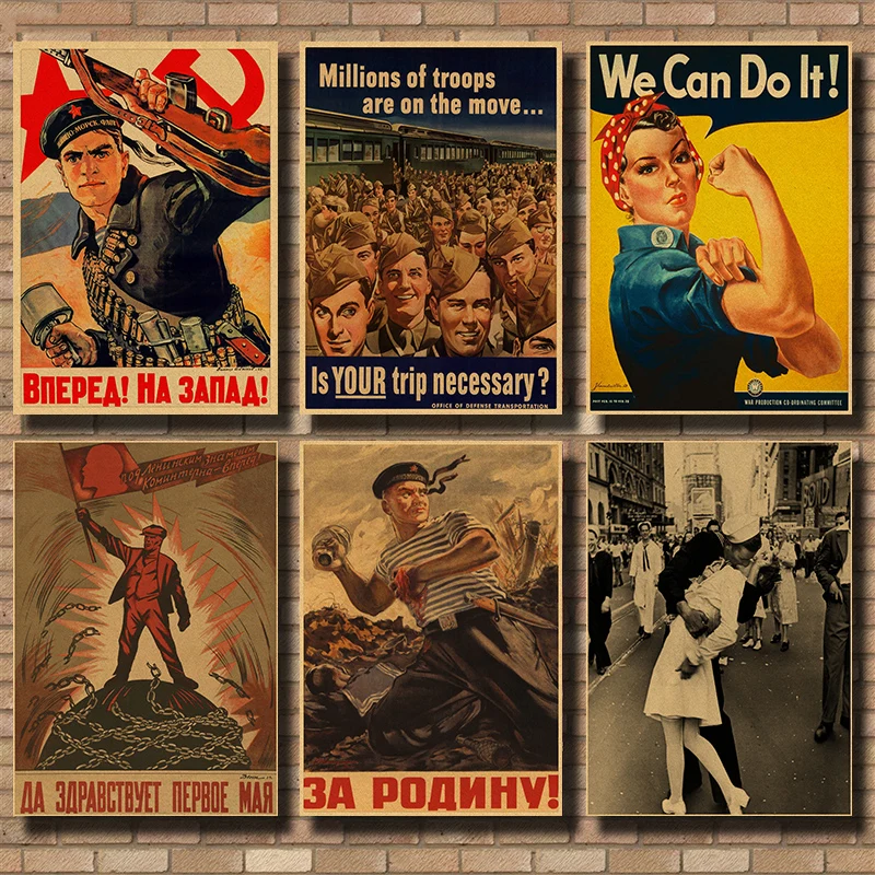 World War Ii Leninist Propaganda Politica Unione Sovietica Urss Cccp Poster Retro Kraft Paper Wall Decorativo Vintage Poster Gift