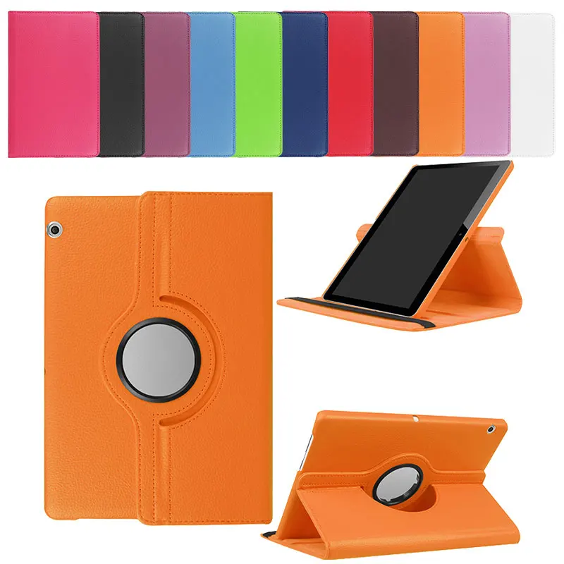 

50pcs360 Degree Rotating Leather Case for Huawei MediaPad T3 8.0 10.0inch Honor C5 M3 10.1 M6 10.8 8.4 Matepad 10.4 Tablet Cover
