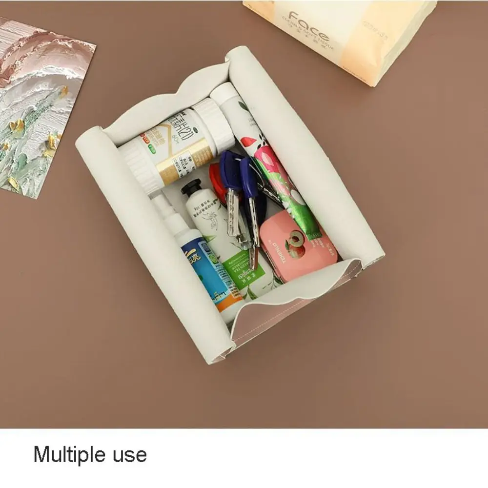 Oil Painting Tissue Case Flowers in the mountains Large Storage Paper Towel Box Leather Durable Desk Decoration for Home 4
