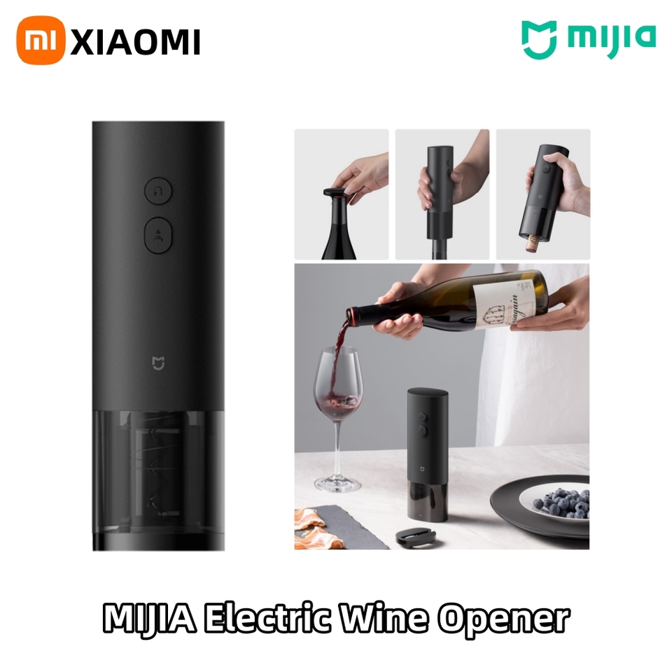 XIAOMI Mijia Electric Wine Opener Battery Automatic Bottle Cap Opener for Red Wine Beer with Foil Cutter Kitchen Accessories
