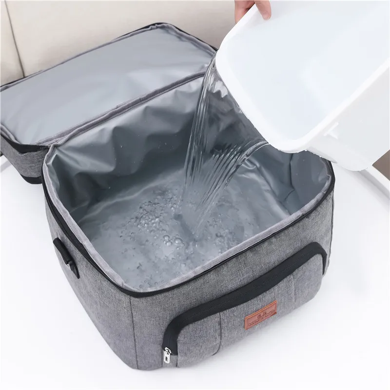 Insulated Thermal Cooler Lunch Bag Picnic Car Ice Pack Thermal Bag For Outdoor Double-Layer Waterproof Oxford Box