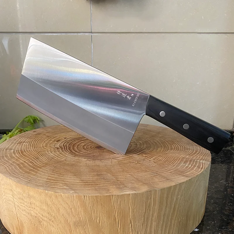 

Chopper Knife 9Cr18MoV 3 Layers Clad Steel Blade Sharp Chefs Cleaver Slicing Hotel Cutlery Longquan Kitchen Knives Wood Handle