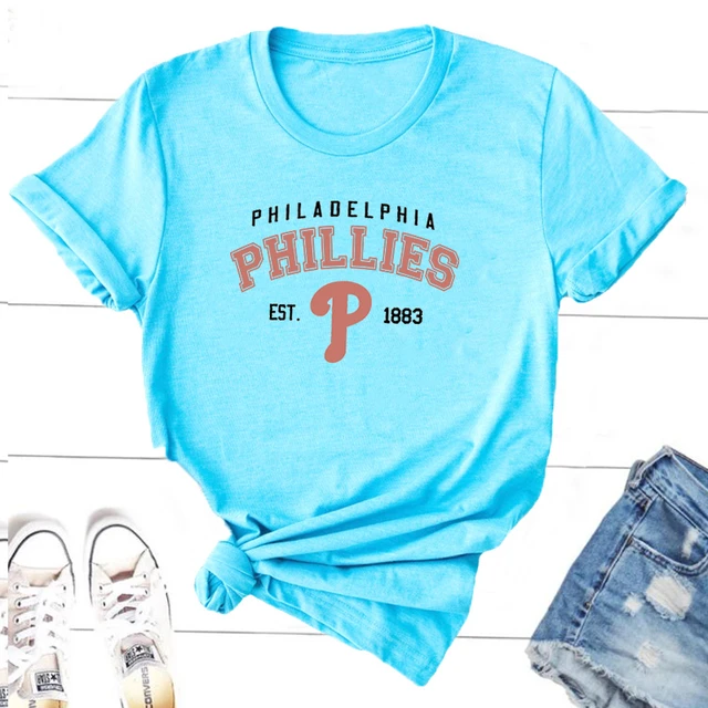 Vintage Philadelphia Phillies EST 1883 T Shirt Women Letter Print Retro  Baseball Style Tshirt Cotton Short Sleeve Clothes - AliExpress