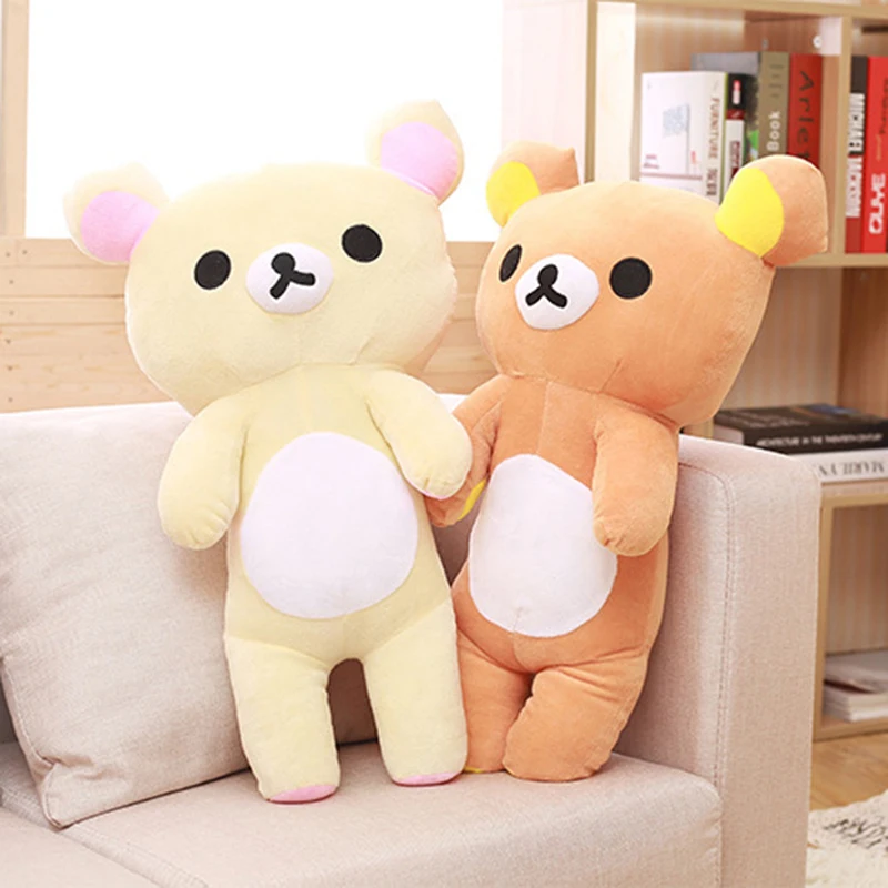 귀여운 Rilakkuma 봉제 인형 장난감 동물, 부드러운 흰색 갈색 곰, Rilakkuma 인형 베개, 방 장식 선물, 어린이 선물