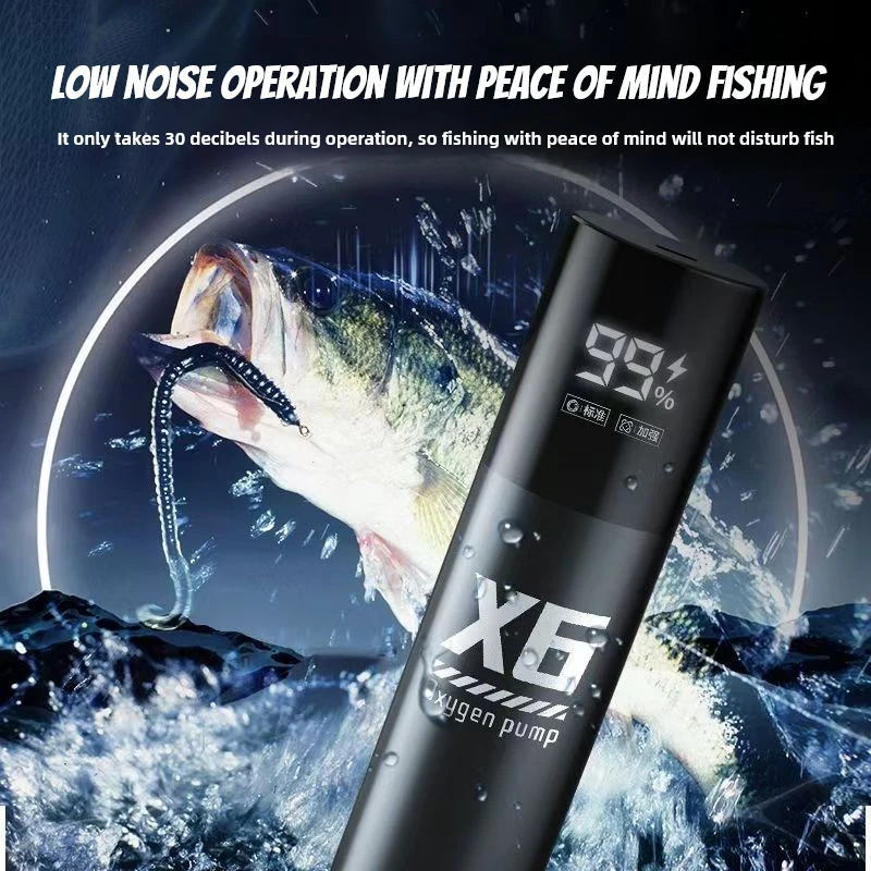 5W USB Rechargeable Oxygen Pump for Outdoor Fishing/Aquarium, Portable Aerator with 48H Runtime for Night Fishing 5
