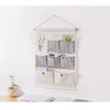 7 Pockets Cotton Linen Fabric Wall Door Hanging Bag Organizer Storage Pouches Wardrobe Closet Storage Bag Sundries Pouches 3