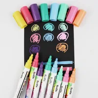 8 Colors Liquid Erasable Chalk Marker Ser Wet/Dry Erase Art Chalk Marker Pens for Window Glass Chalkboard 3- 6mm Tip