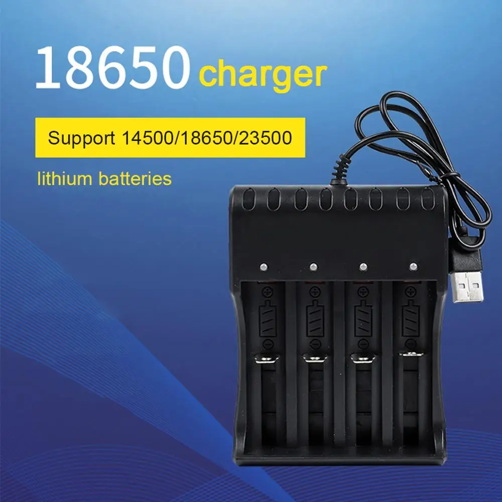 Universal USB Battery Charger 4 Slots Fast Charging Protection Rechargeable for 18650 14500 23500 Smart Lithium Battery Charger charger adapter battery charger fast charger battery charger adapter