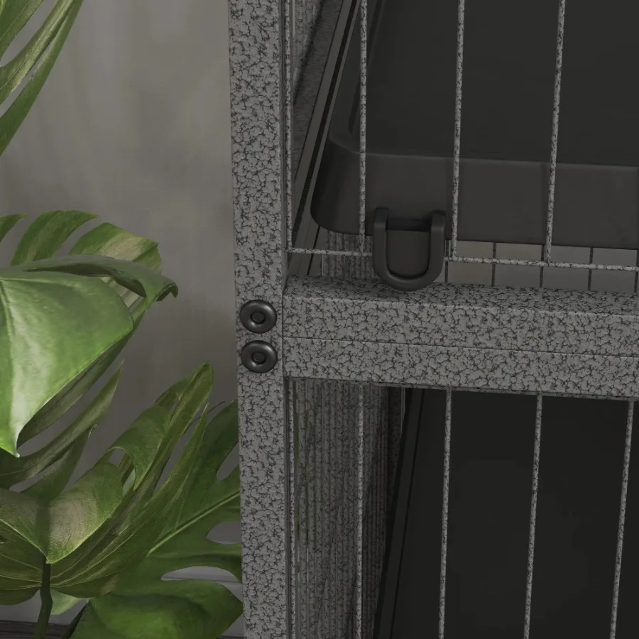 50" 5-Tier Small Animal Cage Multi-Door Heavy-Duty Steel Wire Pet Habitat Removable Tray Hammock Accessory Gray