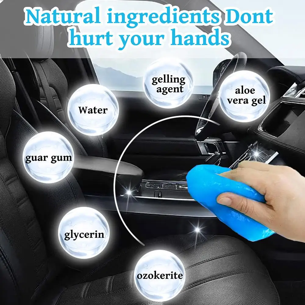 Car Cleaning Gel Vents Household Car Notebook Computer Keyboard Dust Cleaning Reusable Multipurpose Dirt Cleaner Slime Auto 1pcs