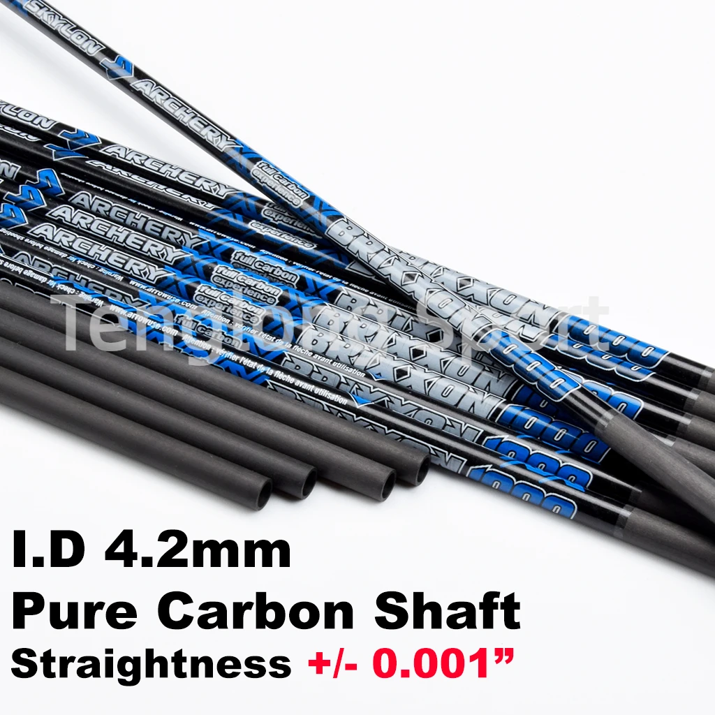 

12pcs I.d 4.2mm Archery Pure Carbon Shaft 32in Straightness +/- 0.001 Spine 400/500/600/650/700/800/850/900/1000