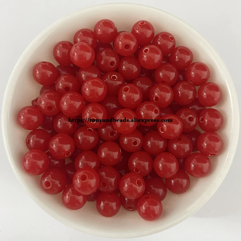 Glanz-Acryl-Rund-Abstandsperlen, 6, 8, 10 mm, Farbe auswählen, für die Schmuckherstellung, DIY – Detail 5