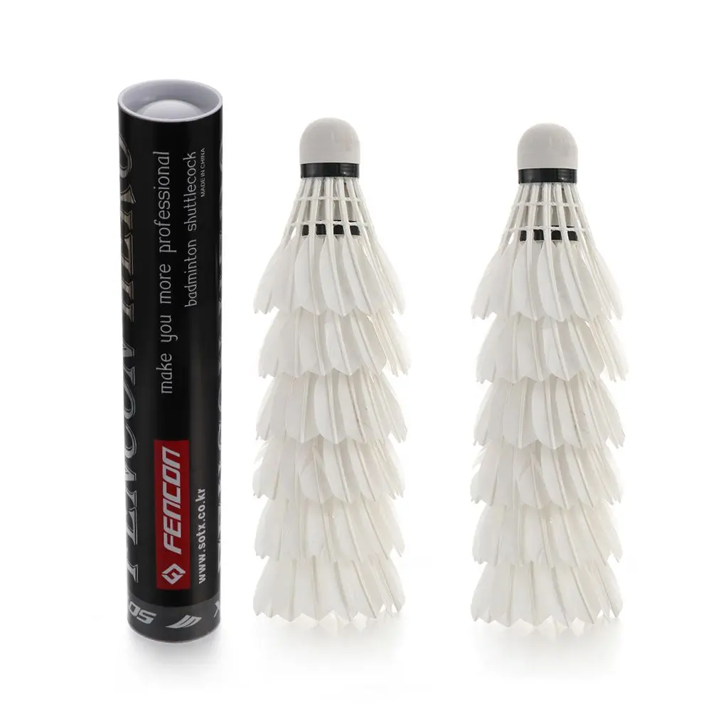 Badminton Shuttlecock Badminton Ball Feather Shuttlecock 12pcs Fashion Foam Head Goose Feather Birdies Badminton rackets Soft Texture Shuttlecocks