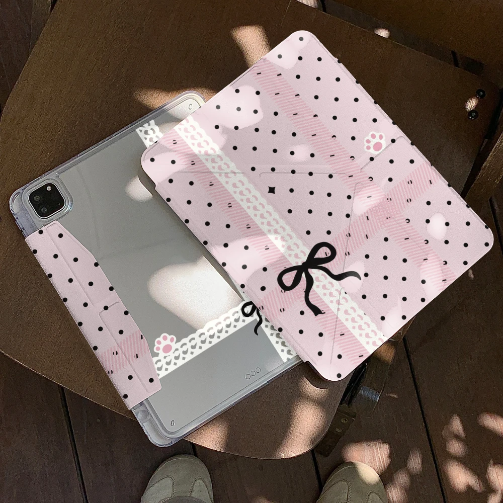 Chic Pink Polka Dot Lace Tablet Case Cover