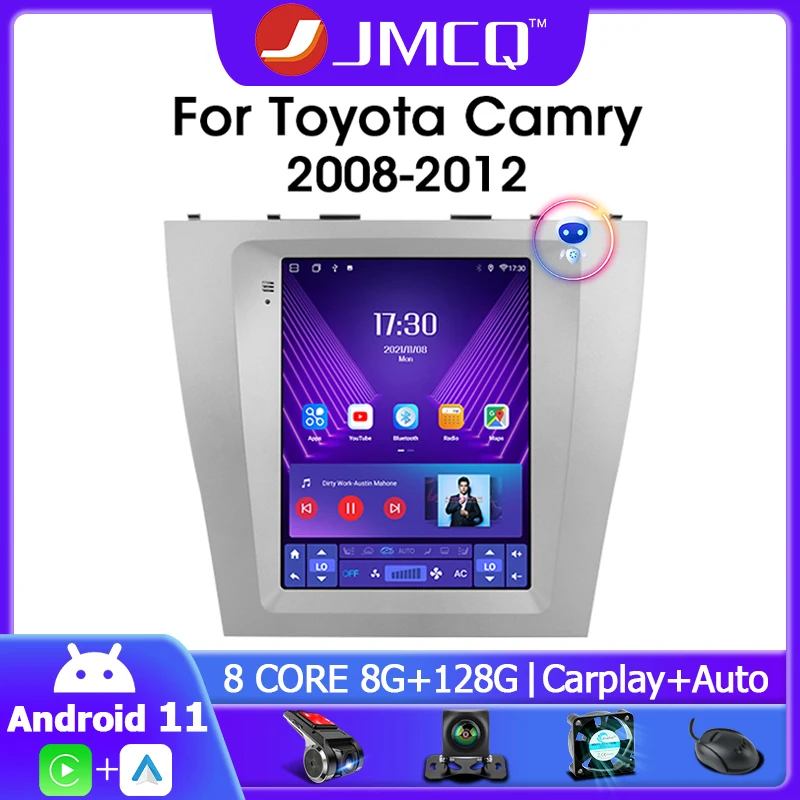 

JMCQ Android 11 Car Radio Multimedia Video Player For Toyota Camry 7 XV 40 50 2008-2012 Navigation GPS Carplay Head Unit