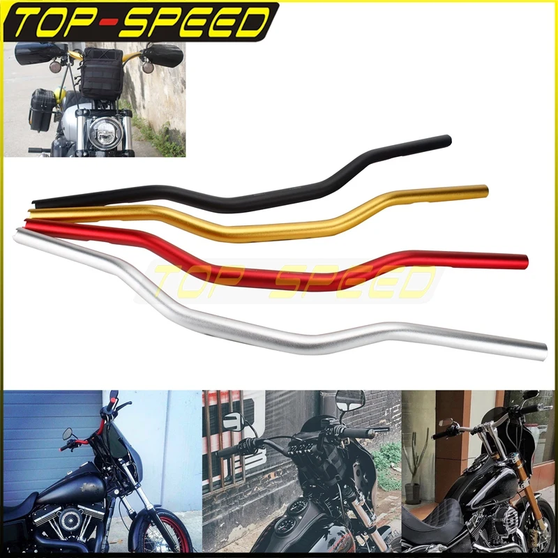 Universal 11/8″ Mx Style Handlebars 1″ End For Harley Dyna Street Bob