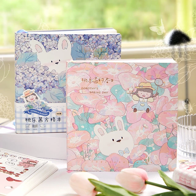 Cute Things Grid Notebook Scrapbook Diary Sketchbook Note Book for Girls  Office School Stationery - AliExpress