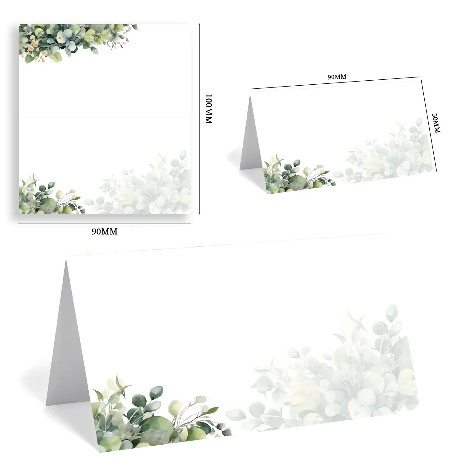 20/50/100pcs Wedding Seating Number Table Card Printed Plant Fresh Seat Name Place Cards Christmas Birthday Party Greeting Card